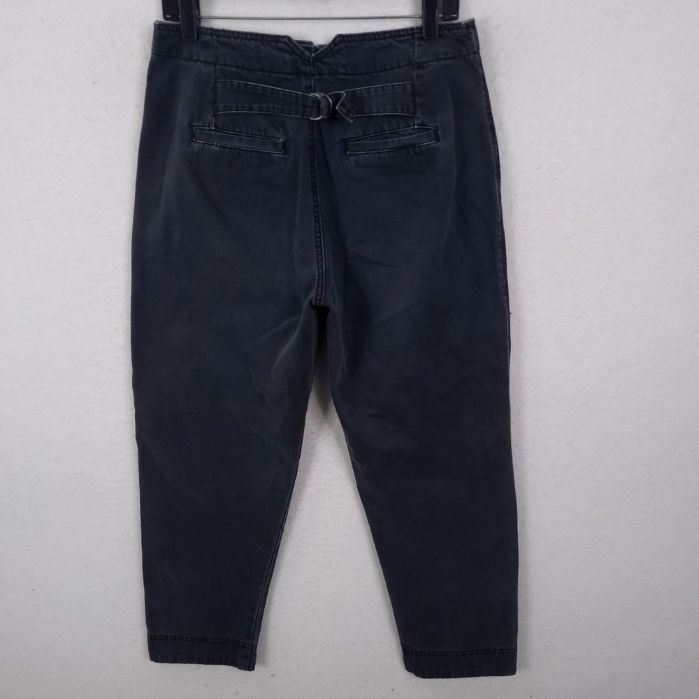 Free People Pants Baggy Boho Womens 6 Black Cinch Back Tapered Pleated